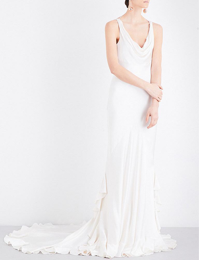 Ghost Willow Satin Dress in White Lyst Canada